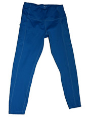 Layers 8 Quick Dry Hi-Waist Athleisure Poly/spand Blue Leggings SZ M hip pockets