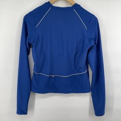 Nike Dri-FIT Running Pullover Women Large Blue Half Zip Thumbholes Built in Tank