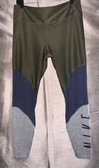 Nike Dri-FIT Women’s Colorblock Pull-On Leggings XL Green Blue Gray