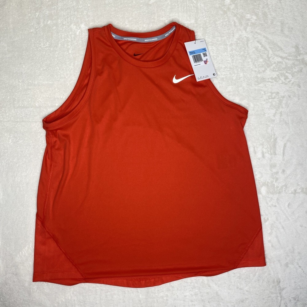 nike miler dri fit tank top women medium light Crimson AJ8102-696 New Running