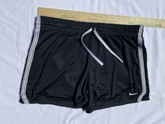 Nike Women’s L Dri-FIT Activewear Shorts Black White Stripes Drawstring RN56323