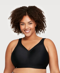 Glamorise Sports Bra 44DD Wireless MagicLift Medium Bounce Control Black 1006