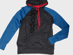Adidas Ultimate Hoodie Sweatshirt Women’s Sz. M Climawarm Gray,Blue & Pink EUC