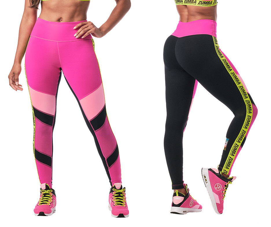 Zumba Dance In Color High Waisted Ankle Leggings – Shocking Pink ~ XS & XL ~ New
