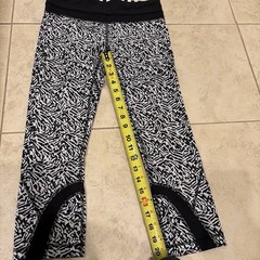 Lululemon Leggings Womens Size 6 Run Inspire II Crop Luxtreme Black White Zebra