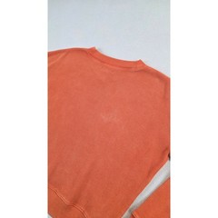 Madewell Womens Burnt Orange Waffle Knit V-Neck Thermal Sweatshirt NO459 Large