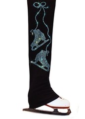 Figure Skating Pants with Aqua “Pair of Skates” Rhinestones Applique