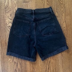 Abercrombie & Fitch: The Pleated Short Ultra High Rise Black Jean Short