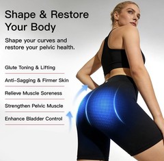 MEGELIN EMS Toning Compression Shorts Women Stretch Pull-On Gym new/ open box