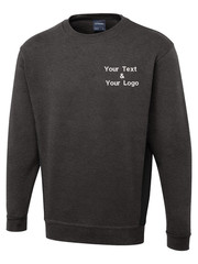 Personalised Embroidered Two Tone Crew Neck Sweatshirt Custom Text Logo Unisex