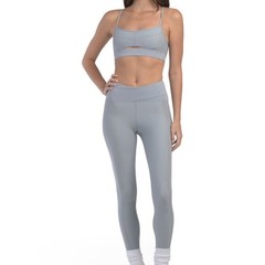 NWT$198 L*SPACE 2-PC SET Rush Sports Bra & Mercer Leggings Ribbed Haze Blue SML