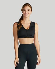 Tommie Copper Sports Bra Women’s LG Black Zip Front Support