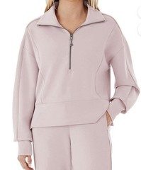 Member’s Mark Sandwash 1/2 Zip Pullover Sweatshirt Pink Women’s M Mock Neck