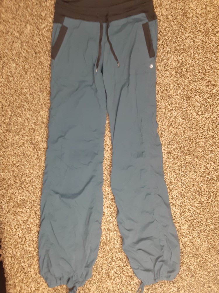 Lululemon Dance Studio II Pants Lined Relaxed High Rise Cinched Teal Womens M