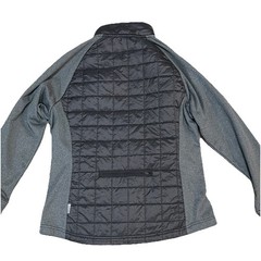 Club Ride Jacket Womens Large Gray Two Timer FW15 Quilted Fleece Cycling Hybrid
