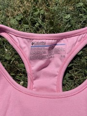 Columbia Medium Light Pink Ribbed Racer Back Tank Top Built-in Bra NWT