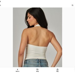 Love Poem Chic White Halter Open Back Top | Double Layer | Size Small NEW