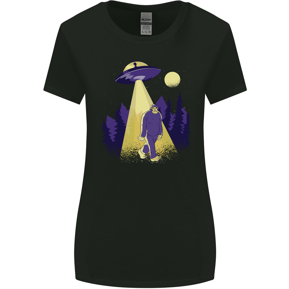 Bigfoot Abduction Funny Alien UFO Womens Wider Cut T-Shirt