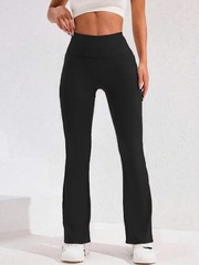 ​​High Waist Flare Leg Yoga Pants Women with Pocket Push Up Butt Running Tights