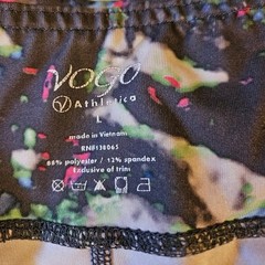 Vogo Womens Athletic Pants Large Leggings Gray Pink Blue White Galactic Design