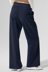 ALO Yoga Suit Up Trouser Navy Medium Womens Wide Leg Pants 30” Inseam AUTHENTIC