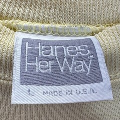 Vintage Hanes Her Way Sweatshirt L Yellow Tropical Bird Butterfly Glitter USA