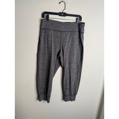 Lululemon Align Cropped Joggers Heathered Grey V Waist Pockets Women’s Size 12