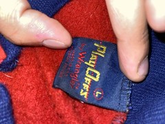 1980s vintage wrangler zipup, white, blue and red