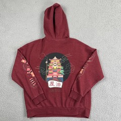 Spirited Away Hoodie Women Medium Red Embroidered Studio Ghibli Japan Anime