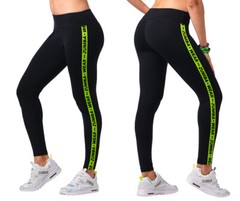 Zumba Happy Ankle Leggings – Bold Black & Green ~ XS, S, M, L, XL, XXL ~ New!