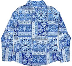 Gottex LifeStyle UPF 1/4 Zip Long sleeve Pullover Geo Printed S M L XL Blue B1