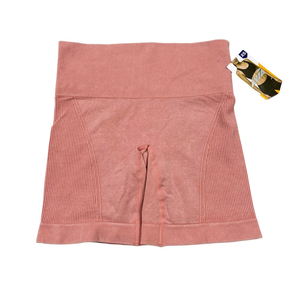 Avia Womens Size XS 0-2 Seamless Washed Biker Shorts Pink