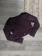 Gymshark Crossover Long Sleeve Crop Top in solid dark purple – Size M