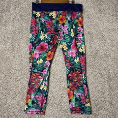 Tommy Bahama Island Active Tropical Floral Leggings Womens L Athletic Yoga Pants