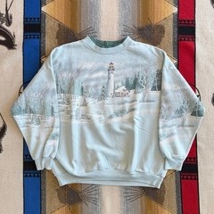 Vintage 90s Women’s Artisans Outdoor Nature All Over Print Sweatshirt Size XL
