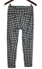 Albion Fit Black Gray & White Checkered Pattern Leggings Size Meas 26 x 23.5