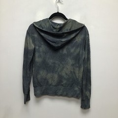 Knox Rose Womens Green Tie-Dye Camo Long Sleeve V-Neck Pullover Hoodie Size XS