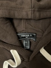 Brown Forever 21 Hoodie with White Drawstrings Size L Excellent Condition