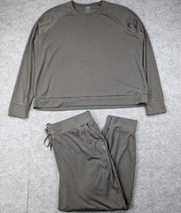 Cozy Earth Brushed Bamboo Jogger Set Womenx XL Charcoal Lounge Minimal Comfort