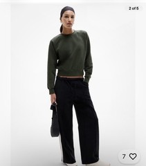 Athleta Forever fleece relaxed crew sweatshirt- Small – elm- nwt