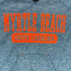 Myrtle Beach Exist Womens Long Sleeve Pullover Hoodie Sweater Blue Orange Size S