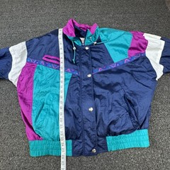 Vintage Andy Johns Jacket Mens Medium Colorblock Windbreaker Nylon Retro 90s