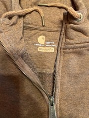 Carhartt Women M(8-10) Relaxed Fit Midweight Quarter-Zip Sweatshirt Hoodie brown