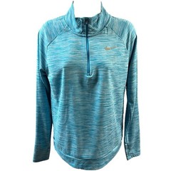Nike Running Quarter Zip Blue Dri Fit Thumbholes Reflective Swoosh Pullover S