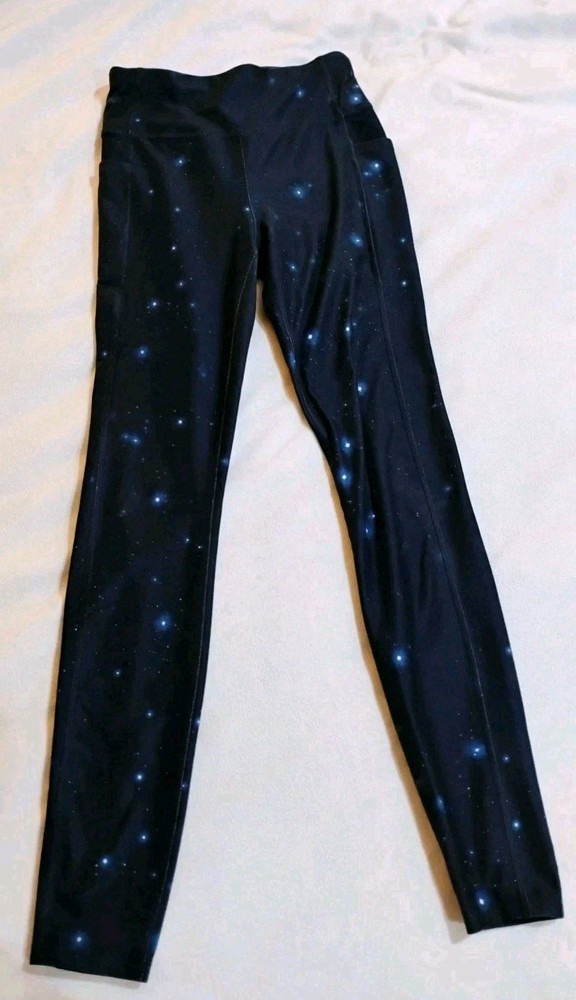 Athletic Works Women’s Galaxy Print Leggings Side Pockets High Waist Size XS