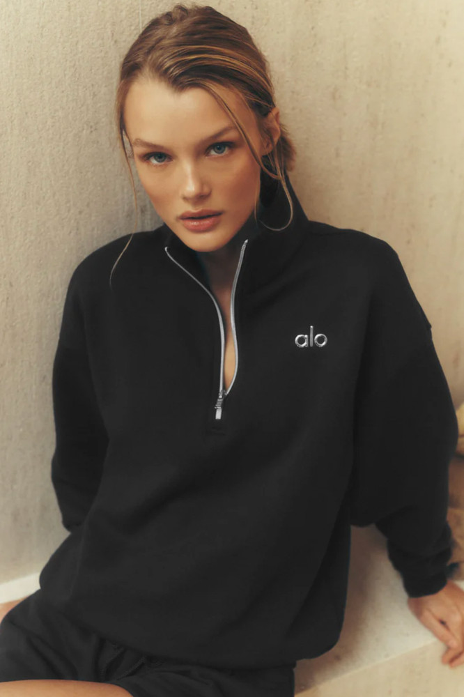 ALO Accolade 1/4 Zip Pullover Unisex French Terry Oversized Sweatshirt