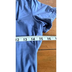 Active Square Neck Short Sleeve Top Dusty Blue Stretch Slim Fit M