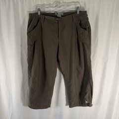 Nike ACG Hiking Capri Women’s 14 Green Flat Front Snap Zip 21″ Inseam