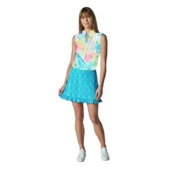 Gottex G Lifestyle Monet Bright Multi Sleeveless Double Ruffle Top Pink XS NEW