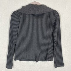 NIKE Yoga Luxe Ribbed Wrap Top Heather Charcoal Gray Long Sleeve Dri-FIT Women M